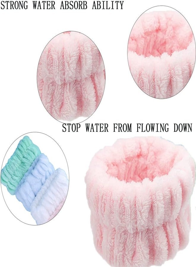 Zhuluck 2 Pcs Spa Face Washing Wristbands,Microfiber Wrist Towels Absorbent Facial Elastic Wristbands Makeup Wash Wrist Towels,Reusable Absorbent Stop Water Run Down Arms (Blue,Pink) - Image 4
